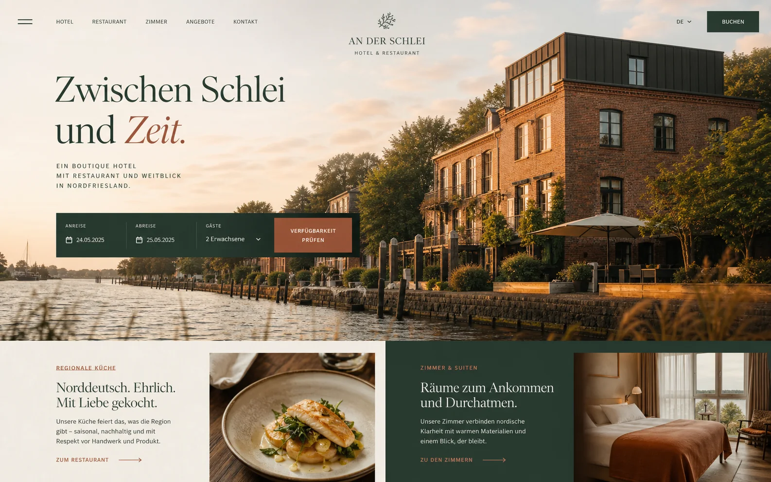 Webdesign-Konzept für ein Boutique-Hotel auf Laptop und Smartphone